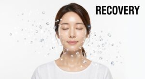 피부 치료 후 진정 및 회복 과정의 시각화